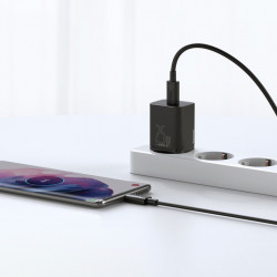 Incarcator rapid Baseus Super Si 1C 25W cu cablu USB-C pentru USB-C 1m (negru) - Img 3