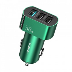Incarcator rapid pentru masina Joyroom Quick Charge 3.0 (QC3.0) 4,5A 38W 3x USB (C-A19 green)