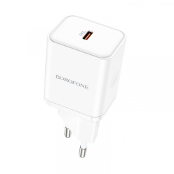 Incarcator Retea Borofone BN6 Field, 20W, 3A, 1 x USB-C, Alb