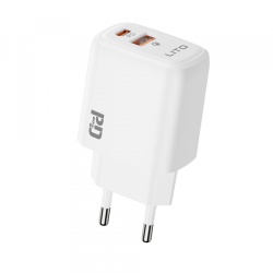 Incarcator Retea Lito LC28, 20W, 3A, 1 x USB-A - 1 x USB-C, Alb