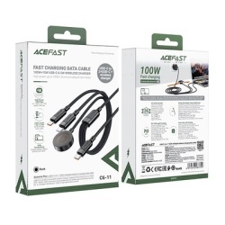 Incarcator Wireless Acefast 4in1 pentru Apple Watch Series, USB-C, Negru - Img 3