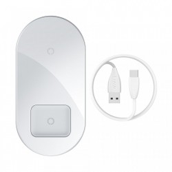 Incarcator wireless pentru smartphone-uri si AirPods , Baseus 18W alb (WXJK-02)