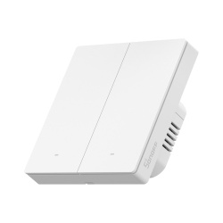Întrerupător inteligent de perete SONOFF SwitchMan M5 Wi-Fi / Matter, cu 2 canale, versiune independentă, alb (M5-2C-86W)