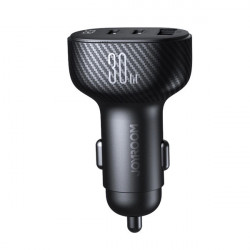 Joyroom JR-CCD04 30W 2x USB-C USB-A incarcator auto cu afisaj - negru - Img 7