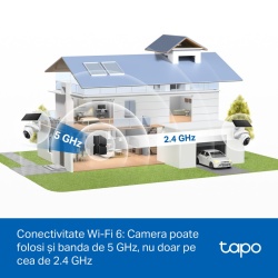 Kit camera de supraveghere Wireles cu panou solar TP-Link Tapo C660 KIT cu Pan/Tilt 360 grade, 8MP, 4K, 3840x2160, Starlight Color Night Vision, Detectie AI, baterie 10000mAh, Two-Way Audio, IP65 - Img 5