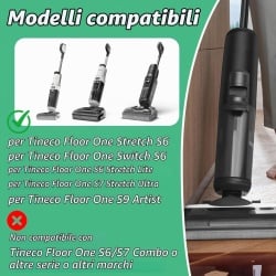 Kit de Accesorii și Piese de Schimb pentru Aspiratoare Tineco Floor One Stretch S6 / Switch S6 / S7 Stretch Ultra / S6 Stretch Lite / S9 Artist, 2 Perii Rotative, 2 Filtre HEPA și 1 Perie de Curățare - Img 7