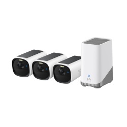 Kit supraveghere video eufyCam E40, 2K HD, Incarcare solara, MaxColour Vision, Homebase 3 + 3 camere video