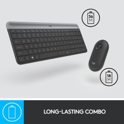 Kit tastatura + mouse wireless Logitech MK470, Slim, Negru Grafit - Img 6