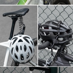 Lacăt de bicicletă Wozinsky WBN-01R pentru cască de bicicletă, impermeabil, combinație cu 4 cifre - negru - Img 10