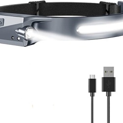 Lanternă frontală LED cu senzor de mișcare IPX4 USB-C 1200 mAh - neagră - Img 17