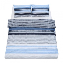 Lenjerie dubla,100% bumbac,4 piese, Azul - Img 6