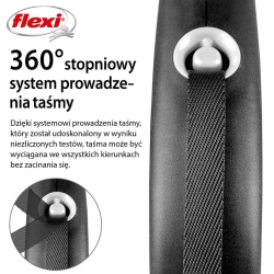 Lesa pentru caini, Flexi, Retractabil, Pana la 50 kg, L, 5 metri, Negru - Img 4