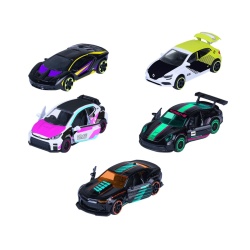 MAJORETTE SET 5 MASINUTE METALICE NEON RACER 7.5CM - Img 2