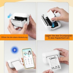 Mini Imprimantă Termică Portabilă Memoking Q02E pentru Autocolante și Notițe, Conectivitate Bluetooth, Funcții AI, Compatibilă cu Hârtie Termică și Stickere Color/Transparente, Ideală pentru Școală, Birou și DIY - Img 2