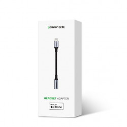 Mini jack 3,5 mm Ugreen - cablu adaptor Lightning MFI (Made For iPhone) 10 cm negru (US211 30756) - Img 5
