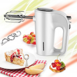 Mixer de mana Heinner HM-300WH, 300W, 5 Viteze, Functie Turbo, Accesorii din Inox, Alb - Img 2