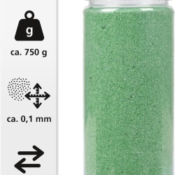 Nisip Decorativ Fin HEIKO 30330-17, Culoare Verde, Granulație 0.1 mm, Recipient Resigilabil 750 g, Nisip Colorat pentru Aranjamente Florale, Vaze, Lumânări, Terarii și Proiecte Creative DIY - Img 4