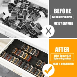 Organizator Modular Extensibil pentru Sertar de Condimente Famhap (24 Piese, Culoare Neagră), Potrivit pentru Sertare cu Lățime între 5 și 120 cm - Img 4