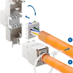 Panou Patch Modular de 12 Porturi deleyCON, 1U, Rack 10 Inch + 12 Bucăți Module Keystone RJ45 CAT6a, Negru - Img 3