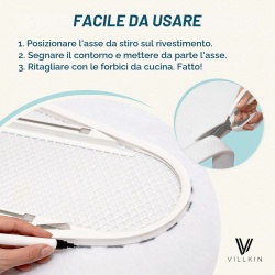 Pâslă Căptușeală Universală pentru Masa de Călcat Typec, Grosime 5 mm, Decupabilă la Dimensiune, Material Molton Termorezistent, 140 x 55 cm, Alb - Img 6