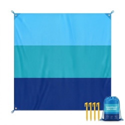 Patura de picnic sau de plaja, Patura De Plaja, Extra Mare 200X 200cm, Impermeabila, Rezistenta La Nisip, Pentru Calatorii, Camping, Drumetii, Cu 4 Cuie De Fixare La Sol