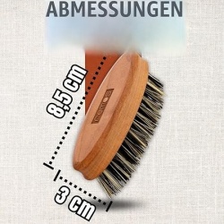 Perie pentru ingrijirea barbii REMOS, peri vegetali 100% vegani, maner ergonomic din lemn, pentru aranjare si descurcare barba - Img 4