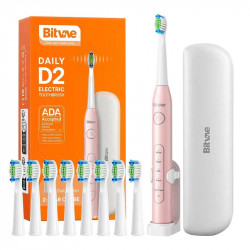 Periuta de dinti sonica Bitvae D2 cu set de cap, maner si carcasa (roz)