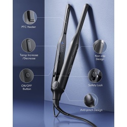 Placa de indreptat parul/barba Stylocks, pentru par scurt, placi de titan, 230 grade, Temperatura variabila, Oprire automata, Negru - Img 3