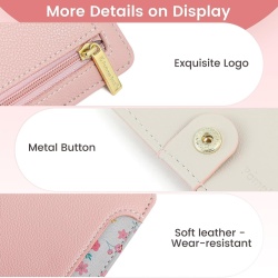 Portofel Mic de Damă Pomelo Best cu Protecție RFID, Mini Portofel din Piele Ecologică PU Moale, Design Elegant cu Imprimeu, Ușor și Compact pentru Utilizare Zilnică și Călătorii - Img 5