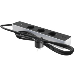 Prelungitor smart Calex Smart Powersocket cu intrerupator, Wireless, 3 prize, 2x USB-A, 1x USB-C, 16A, Wi-Fi, IP20, Alb