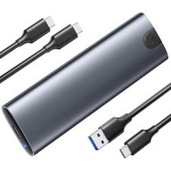 RACK extern Ugreen, "CM767" pt SSD M.2 NVMe/PCIE 3.0 compatibil cu form factor 2280, 2260, 2242 si 2230, cablu 50 cm USB-C 3.1 la USB Type-C 3.1, aluminiu, gri "35267" (timbru verde 0.8 lei) - 6941876232673 - Img 2