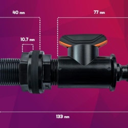 Racord trecere prin perete pentru butoi/rezervor apă de ploaie, filet exterior 3/4" (26 mm), cu piuliță și garnitură etanșare - Img 5
