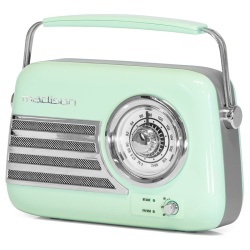 RADIO FM PORTABIL NOSTALGIA 15W CU FUNCTIE BT/AUX - VERDE LUCIOS - Img 2