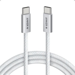 RESIG - Cablu Anker Zolo USB-C la USB-C, 240W, braided, 1m, Alb
