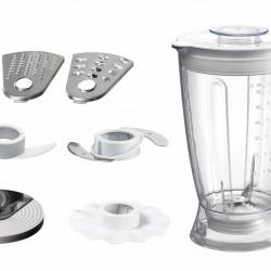 Robot de bucatarie Heinner Charm HFP-750BG, 750 W, Bol 1.2 L, Blender 1.8 L, 4 discuri, Alb/Visiniu - Img 3