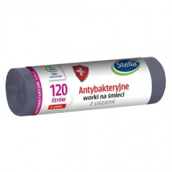 Saci menaj cu urechi, antibacterieni cu ioni de argint, 120L, 6buc, LDPE, gri
