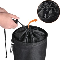 Sacosa pentru carlige de rufe Typec, cu snur de strangere si carabiniera de agatare, sac depozitare impermeabil pentru interior si exterior, Negru - Img 3