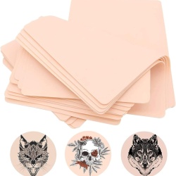 Set 10 Bucăți Piele Sintetică pentru Exersat Tatuaje Unihuby, 20 x 15 cm (8x6 Inch), Silicon Sintetic Flexibil cu Textură Realistă, Utilizare Față-Verso, Ambalate Individual, pentru Începători și Artiști Tatuatori