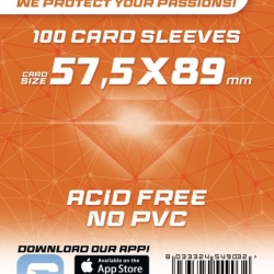 Set 100 Folii de Protecție pentru Cărți de Joc Red Glove (57.5 x 89 mm), Sleeves Transparente de 60 Microni, Fără Acid și Fără PVC, Dimensiune Ideală pentru Uno
