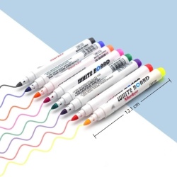 Set 12 Markere pentru Tablă Albă și Desene Plutitoare în Apă, Carioci Lavabile cu Cerneală Pe Bază de Apă, Multicolore - Img 7