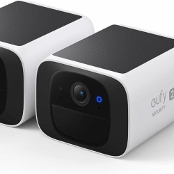 Set 2 Camere de supraveghere eufy SoloCam S220, Wireless, Panou Solar, Rezolutie 2K, 2.4 GHz Wi-Fi, IP67, Alb