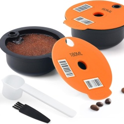 Set 2 Capsule Reîncărcabile Reutilizabile Compatibile Bosch Tassimo RECAFIMIL, Filtru Cafea Reutilizabil 60 ml și 180 ml, Fără BPA