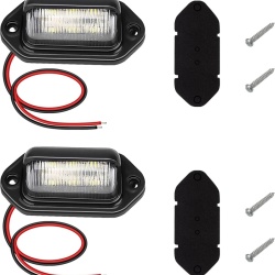 Set 2 Lămpi LED Albe pentru Numărul de Înmatriculare, 6-SMD, Impermeabile IP67, 12-24V