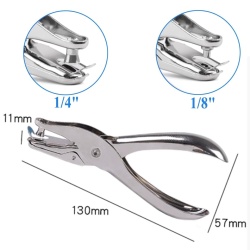 Set 2 Perforatoare Manuale Monoperforație pentru Hârtie și Ecusoane, Dimensiuni Găuri 6 mm (1/4 Inch) și 3 mm (1/8 Inch), Corp Metalic Rezistent cu Rezervor de Colectare Reziduuri, pentru Birou, Carnete de Test și Proiecte Creative - Img 6