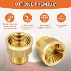 Set 2 Reducții / Adaptori din Alamă 3/4" Exterior x 1" Interior, Bucșă Filetată Hexagonală cu 2 Inele de Etanșare, pentru Apă, Gaz și Combustibil - Img 6