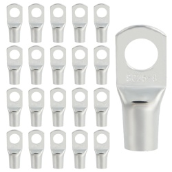 Set 20 Papuci Cablu Din Cupru Îngroșat SC25-8, Secțiune 25mm², Gaură Șurub M8, Conectori Tubulari Inelari Neizolați pentru Auto și Instalații Electrice