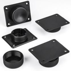 Set 4 picioare reglabile pentru mobilier GOLF II, înălțime ajustabilă, Negru