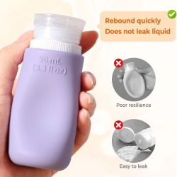 Set 4 Recipiente de Călătorie, 98 ml, Silicon, Antiscurgere, pentru Șampon și Cosmetice, Multicolor - Img 5