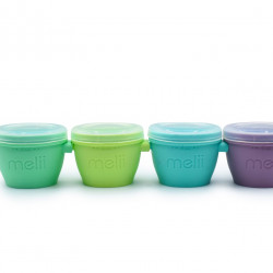 SET 4 RECIPIENTE SILICON SNAP&GO, MELII, 118 ML