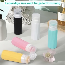 Set 5 Recipiente de Călătorie din Silicon, Sticluțe Refolosibile 100 ml 100% Etanșe cu Geantă de Depozitare, pentru Șampon și Cosmetice - Img 3